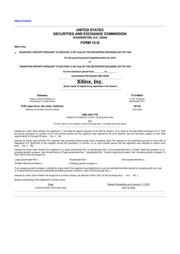 Miniature Xilinx 10-Q Rapport trimestriel 2019 