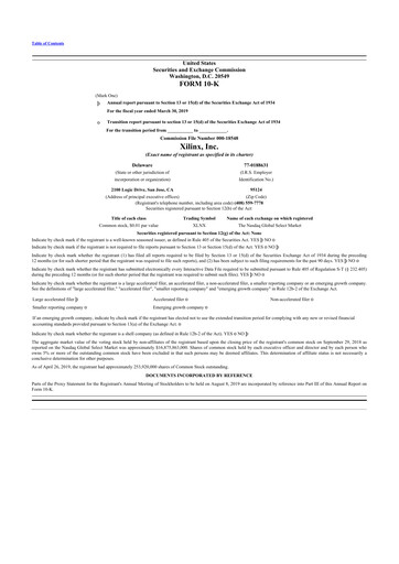 Thumbnail Xilinx 10-K Annual Report 2019