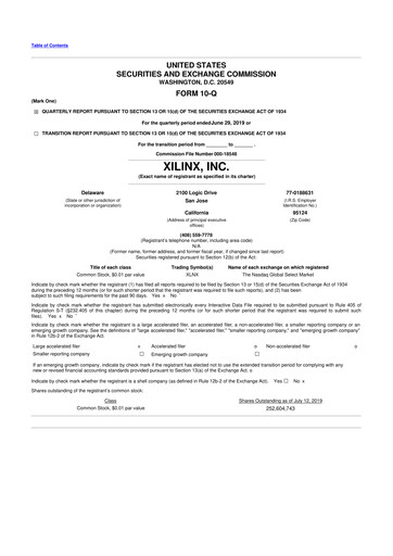Miniature Xilinx 10-Q Rapport trimestriel 2019 