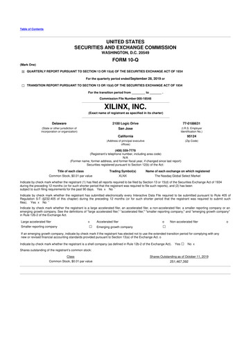 Thumbnail Xilinx 10-Q Quarterly Report FY2020 