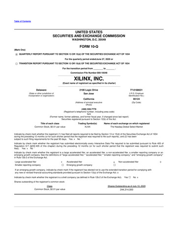 Miniature Xilinx 10-Q Rapport trimestriel 2021 
