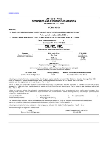 Miniature Xilinx 10-Q Rapport trimestriel 2022 