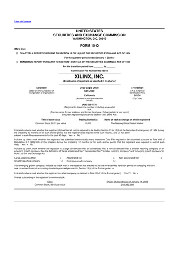 Miniature Xilinx 10-Q Rapport trimestriel 2022 