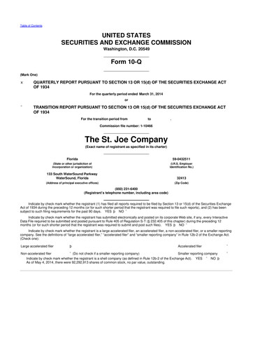 Thumbnail St. Joe Company
 10-Q Quarterly Report FY2014 