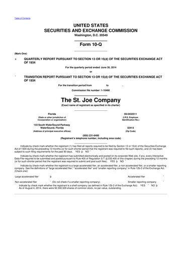 Thumbnail St. Joe Company
 10-Q Quarterly Report FY2014 