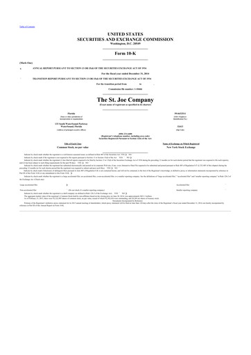 Thumbnail St. Joe Company
 10-K Annual Report 2014