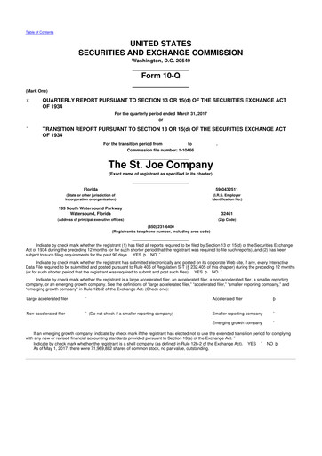 Thumbnail St. Joe Company
 10-Q Quarterly Report FY2017 