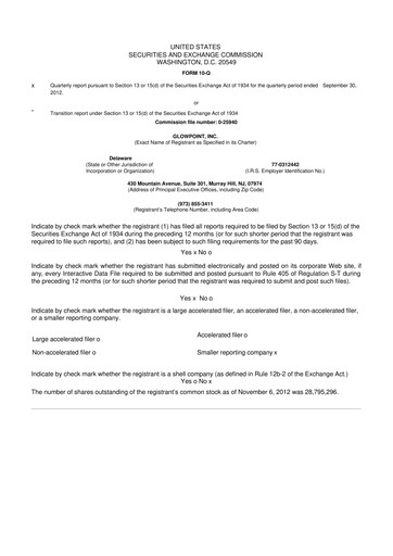 Thumbnail Oblong 10-Q Quarterly Report FY2012 