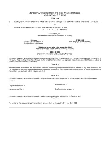 Thumbnail Oblong 10-Q Quarterly Report FY2014 