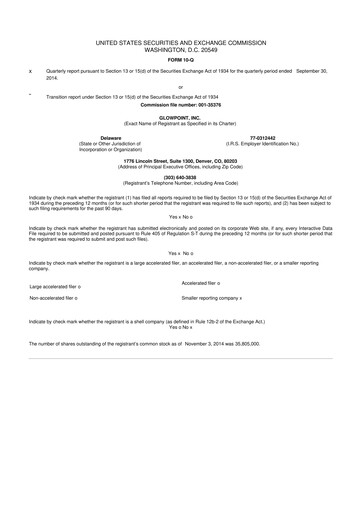 Thumbnail Oblong 10-Q Quarterly Report FY2014 