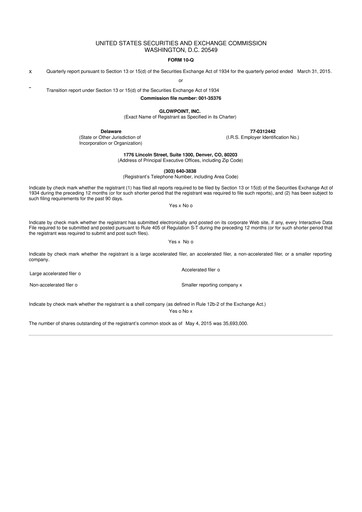 Thumbnail Oblong 10-Q Quarterly Report FY2015 