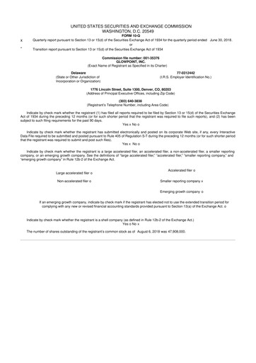 Thumbnail Oblong 10-Q Quarterly Report FY2018 