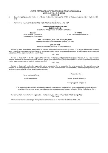 Thumbnail Oblong 10-Q Quarterly Report FY2018 