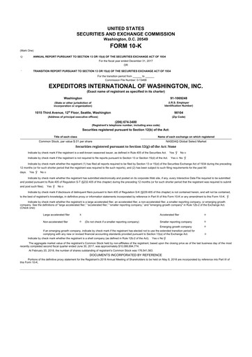 Miniature Expeditors International 10-K Rapport annuel 2017