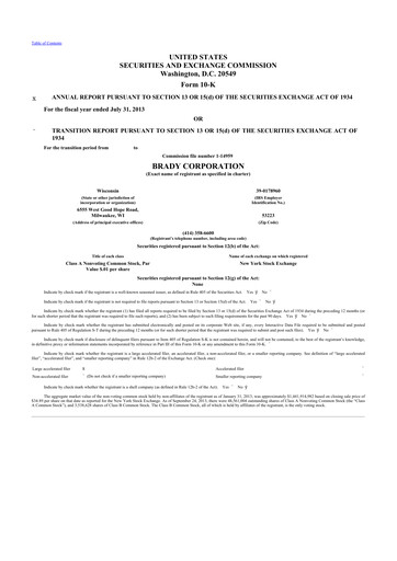 Thumbnail Brady Corporation 10-K Annual Report 2013