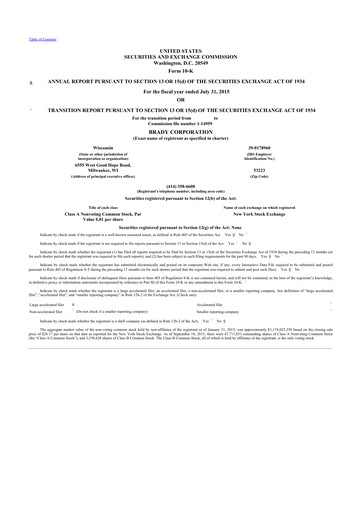 Thumbnail Brady Corporation 10-K Annual Report 2015