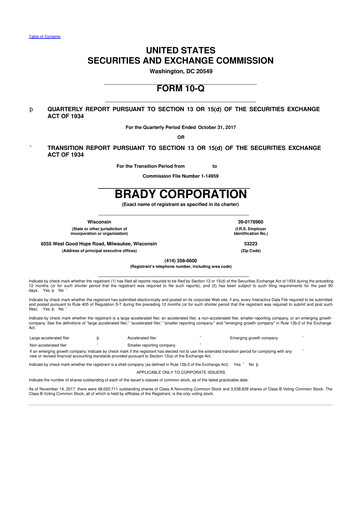 Thumbnail Brady Corporation 10-Q Quarterly Report FY2017 