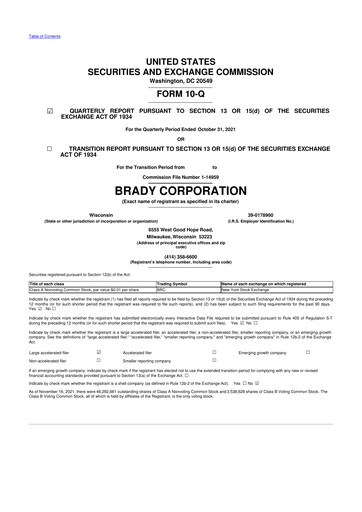 Thumbnail Brady Corporation 10-Q Quarterly Report FY2022 