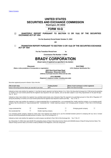 Thumbnail Brady Corporation 10-Q Quarterly Report FY2023 