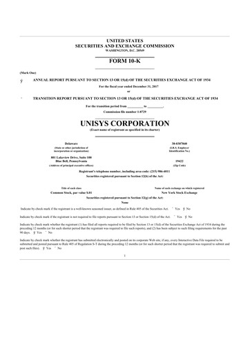 Thumbnail Unisys 10-K Annual Report 2017