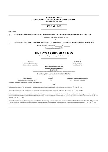Thumbnail Unisys 10-K Annual Report 2019