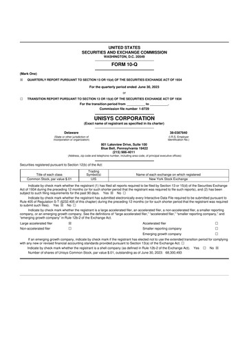 Thumbnail Unisys 10-Q Quarterly Report FY2023 