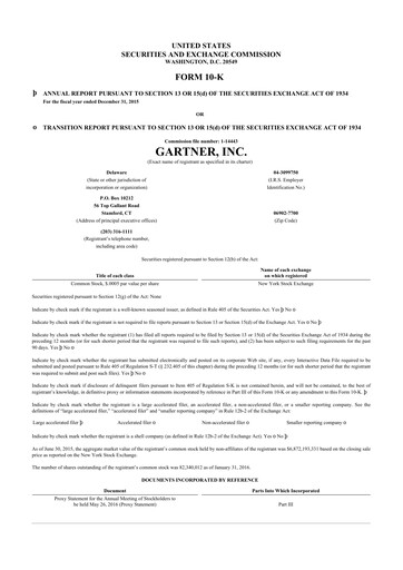 Thumbnail Gartner 10-K Annual Report 2015