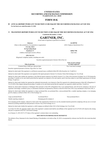 Thumbnail Gartner 10-K Annual Report 2018