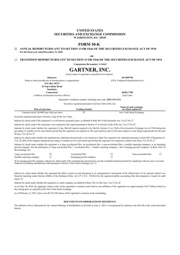 Thumbnail Gartner 10-K Annual Report 2020