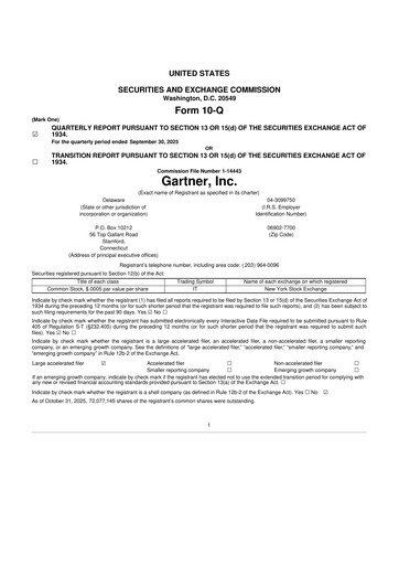 Thumbnail Gartner 10-Q Quarterly Report FY2025 