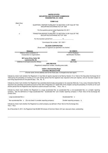 Miniature Imunon 10-Q Rapport trimestriel 2011 