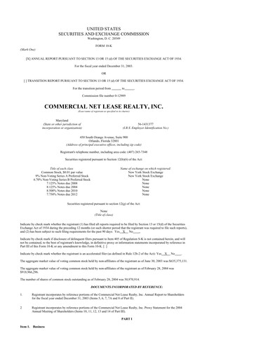 Thumbnail NNN REIT 10-K Annual Report 