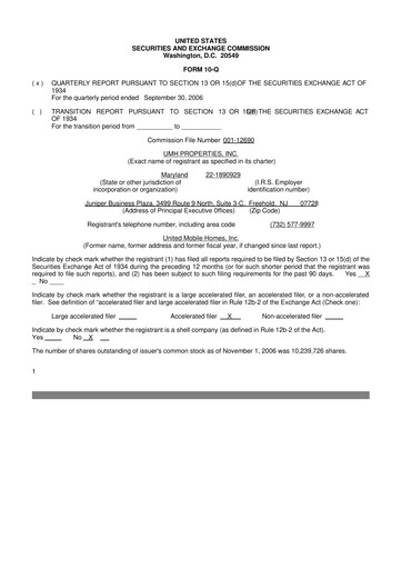 Thumbnail UMH Properties 10-Q Quarterly Report FY 