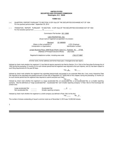 Thumbnail UMH Properties 10-Q Quarterly Report FY 