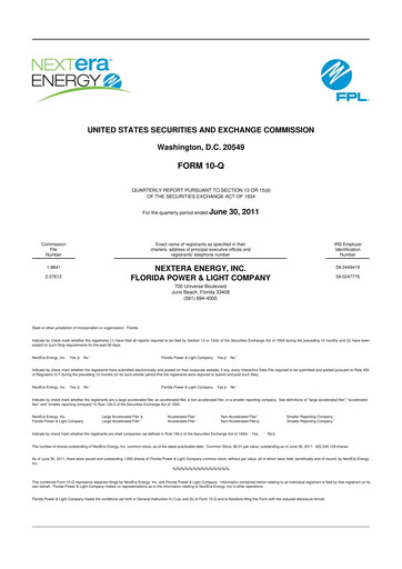 Thumbnail Nextera Energy 10-Q Quarterly Report FY2011 