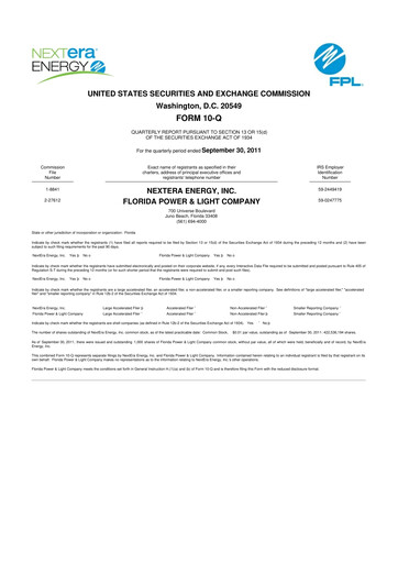 Thumbnail Nextera Energy 10-Q Quarterly Report FY2011 