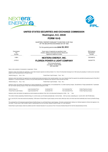 Thumbnail Nextera Energy 10-Q Quarterly Report FY2012 