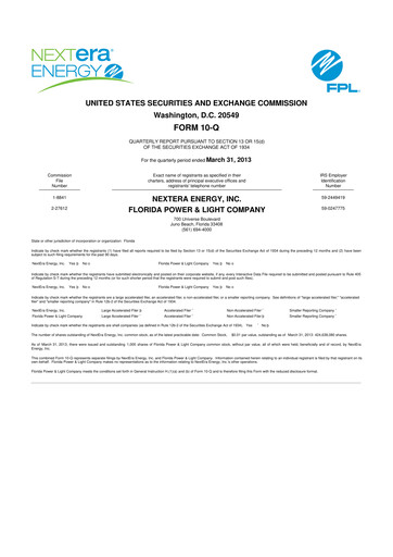 Thumbnail Nextera Energy 10-Q Quarterly Report FY2013 