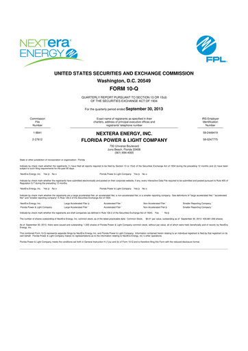 Thumbnail Nextera Energy 10-Q Quarterly Report FY2013 