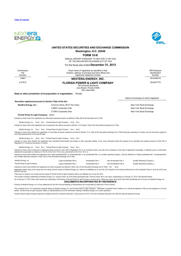 Thumbnail Nextera Energy 10-K Annual Report 2013