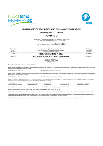 Thumbnail Nextera Energy 10-Q Quarterly Report FY2015 
