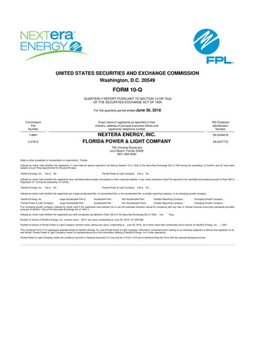 Thumbnail Nextera Energy 10-Q Quarterly Report FY2018 