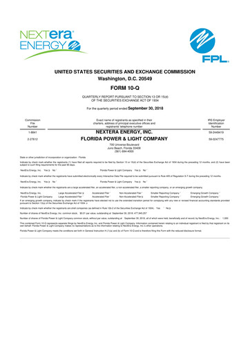 Thumbnail Nextera Energy 10-Q Quarterly Report FY2018 