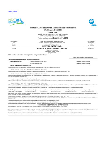 Thumbnail Nextera Energy 10-K Annual Report 2018