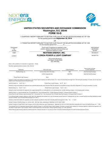 Thumbnail Nextera Energy 10-Q Quarterly Report FY2019 