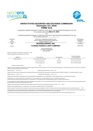 Thumbnail Nextera Energy 10-Q Quarterly Report FY2020 