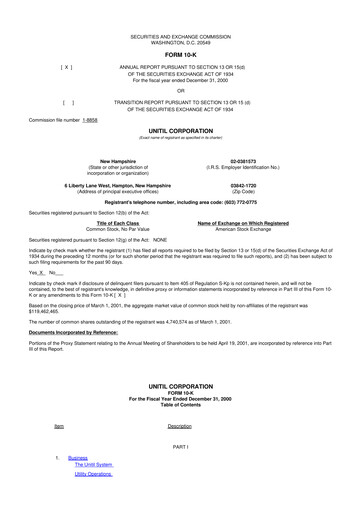 Vorschaubild Unitil Corporation
 10-K Jahresbericht 