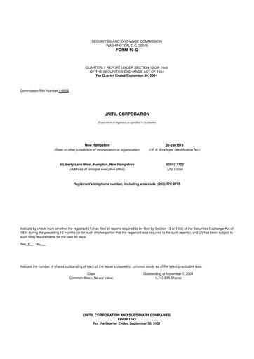Vorschaubild Unitil Corporation
 10-Q Quartalsbericht  