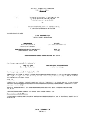 Vorschaubild Unitil Corporation
 10-K Jahresbericht 