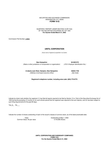 Vorschaubild Unitil Corporation
 10-Q Quartalsbericht  